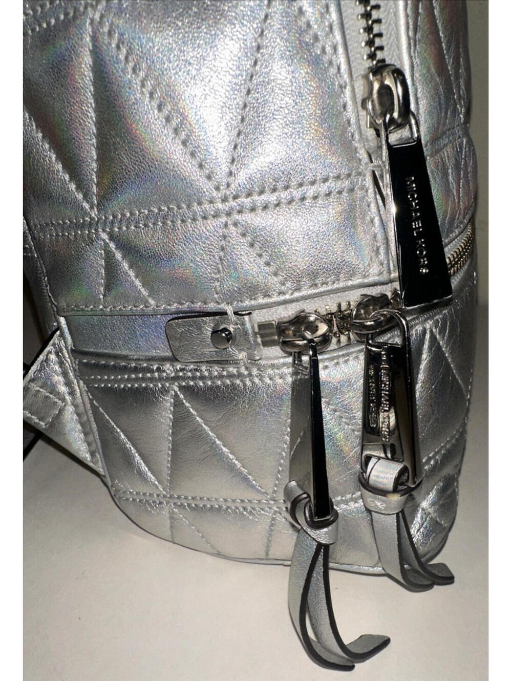 Michael Kors Rhea Medium Quilted Leather Backpack Purse MK Logo Bag - Picture 6 of 10